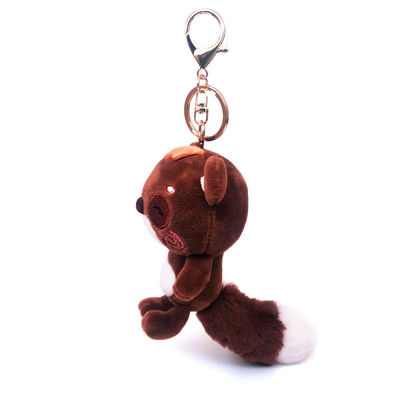 De leuke Sinaasappel draagt de keten van de Douaneschermtoets Pluchespeelgoed Mini Stuffed Animal Keychain
