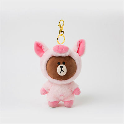 De leuke Sinaasappel draagt de keten van de Douaneschermtoets Pluchespeelgoed Mini Stuffed Animal Keychain