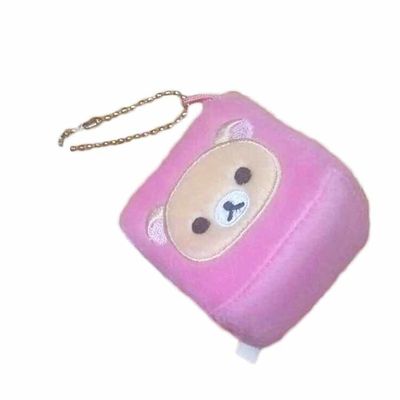 Het vierkante Roze draagt Pluche de Zeer belangrijke ketting Gevulde Doll Tegenhanger Widgets aanpast