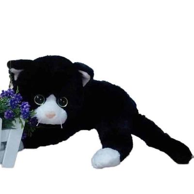 40CM het Zwart-witte Cat Stuffed Animal 100% Speelgoed van de Polyester Dierlijke Pluche