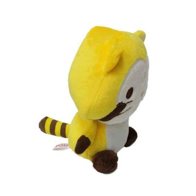 25cm van het de Pluchespeelgoed van de Borduurwerkdouane het Dierlijke Gele Civet Cat Stuffed Animal
