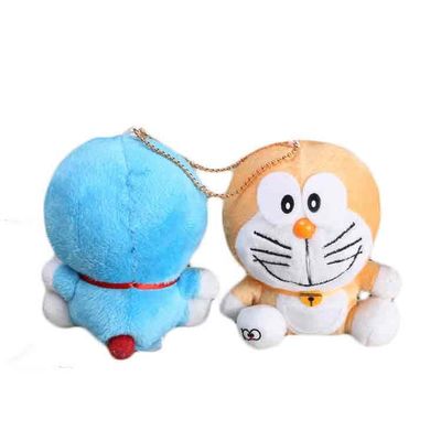 Veilige Geurloze Dingdang Cat Plush Keychain Pp Cotton Gevulde Cat Keychain