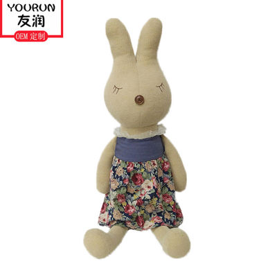 Het in te ademen Bunny Stuffed Plush Toys Floral-Zachte Stuk speelgoed van het Rokkonijn