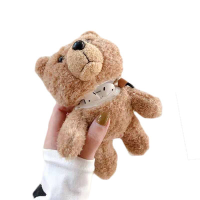 Teddy Bear Doll Apple Wireless-Pluche van het Hoofdtelefoon de Beschermende Geval