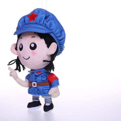 25cm Lichtblauw Militair Eenvormig Kort Doll van het Pluchemeisje Pluchespeelgoed