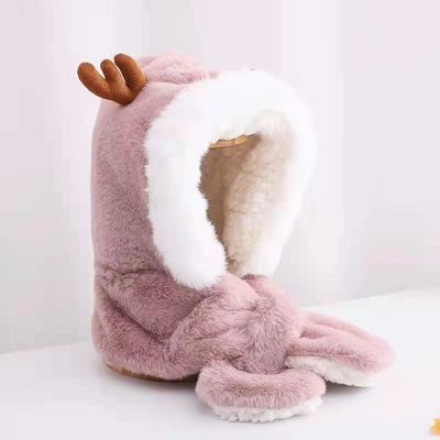 Mooi de Winter Warm Sjaal Geïntegreerd Oor GLB van de Kinderen van de Geweitakpluche GLB