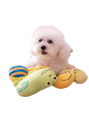 De pizza vormde Gevuld het Speelgoed100% pp Katoen van Hondtoy vocal pet molars plush