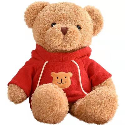 30cm Rood Leuk Klein Hoodie Teddy Bear Plush Toys Girl Slaaphoofdkussen
