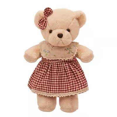 Rode Plaidrok Snoezig Teddy Bear Soft Toy Bear 30cm OEM