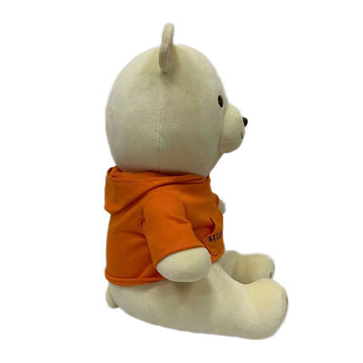 OEM paste het super zachte stuk speelgoed van de teddybeerpluche draagt aan het fluweelstof die van de poppen zilveren vos sweater en hoed dragen