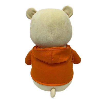OEM paste het super zachte stuk speelgoed van de teddybeerpluche draagt aan het fluweelstof die van de poppen zilveren vos sweater en hoed dragen
