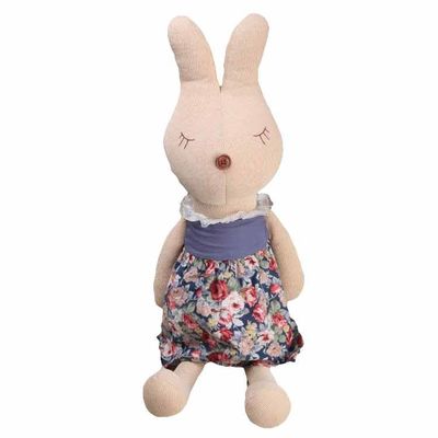 Het in te ademen Bunny Stuffed Plush Toys Floral-Zachte Stuk speelgoed van het Rokkonijn