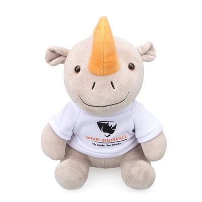 25cm Levensechte Polypropyleen Katoenen het Vullen Rinocerospluche Toy For Baby