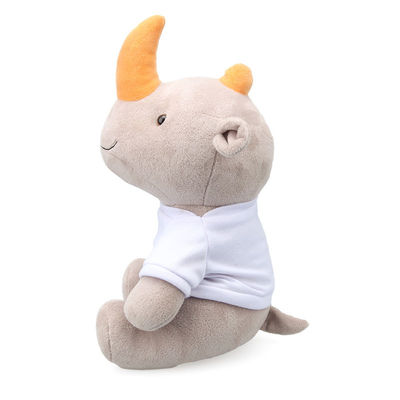 25cm Levensechte Polypropyleen Katoenen het Vullen Rinocerospluche Toy For Baby