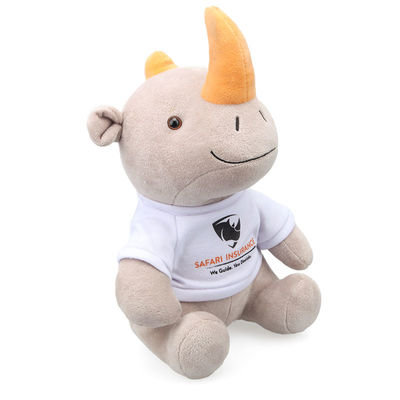 25cm Levensechte Polypropyleen Katoenen het Vullen Rinocerospluche Toy For Baby