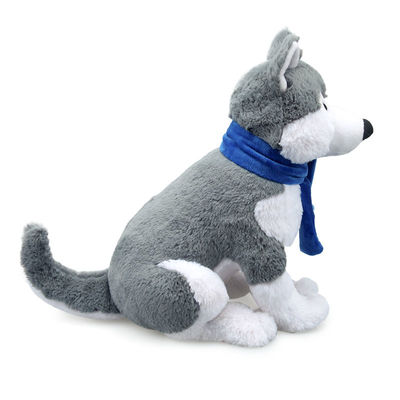 Korte Pluchesimulatie Husky Stuffed Toy With Scarf ISO9001