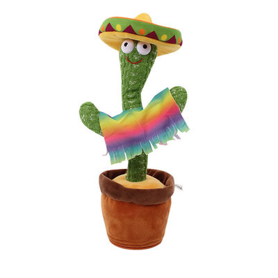 Het lichtgevende Dansende en Sprekende Elektrische Stuk speelgoed van de Cactuspluche