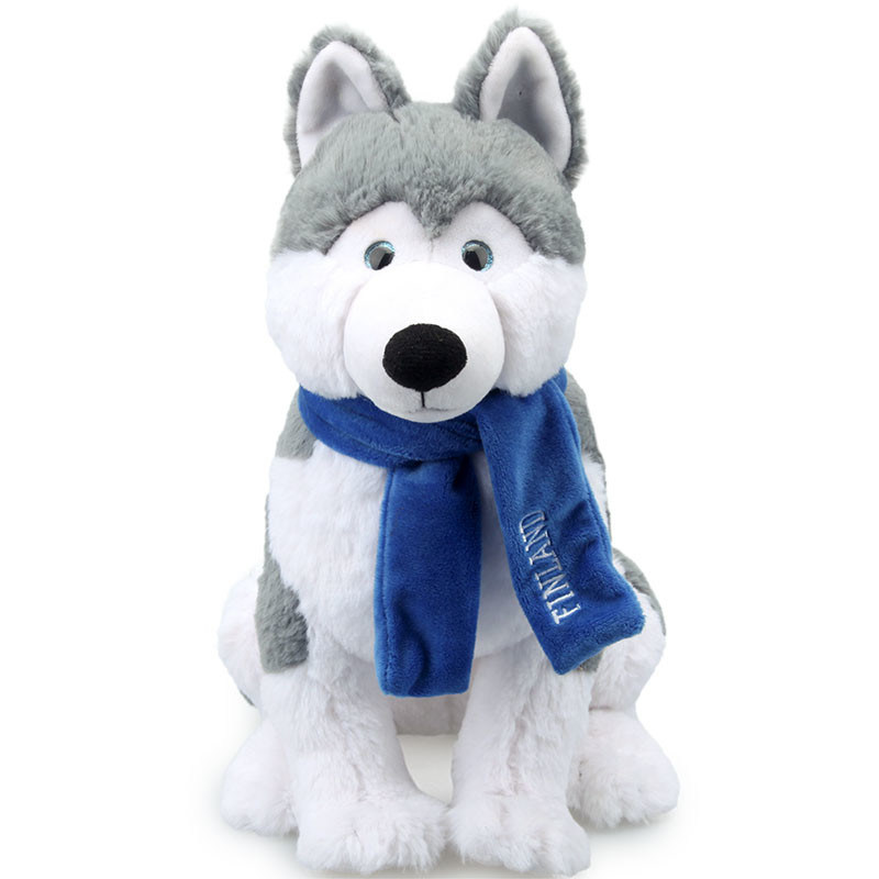 Korte Pluchesimulatie Husky Stuffed Toy With Scarf ISO9001