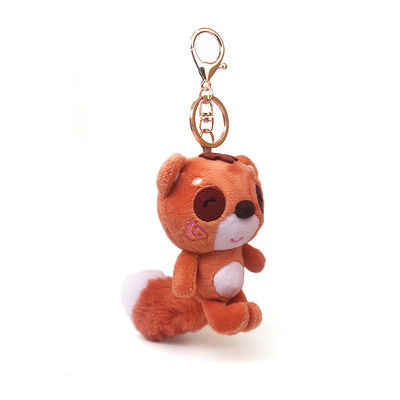 De leuke Sinaasappel draagt de keten van de Douaneschermtoets Pluchespeelgoed Mini Stuffed Animal Keychain