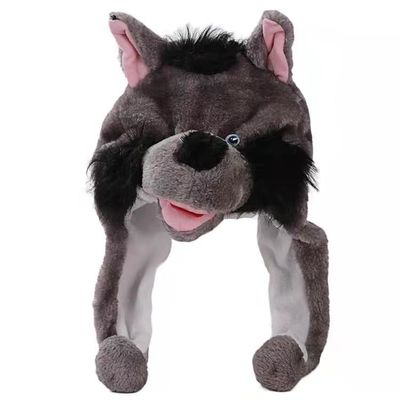 Gray Wolf Cartoon Animal Plush Hat-het Hoofddekselsteunen van Kleuterschoolprestaties