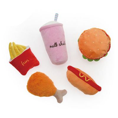 OEM/ODM het Interactieve Voedsel Gevormde Stuk speelgoed van de Pluche Piepende Hond